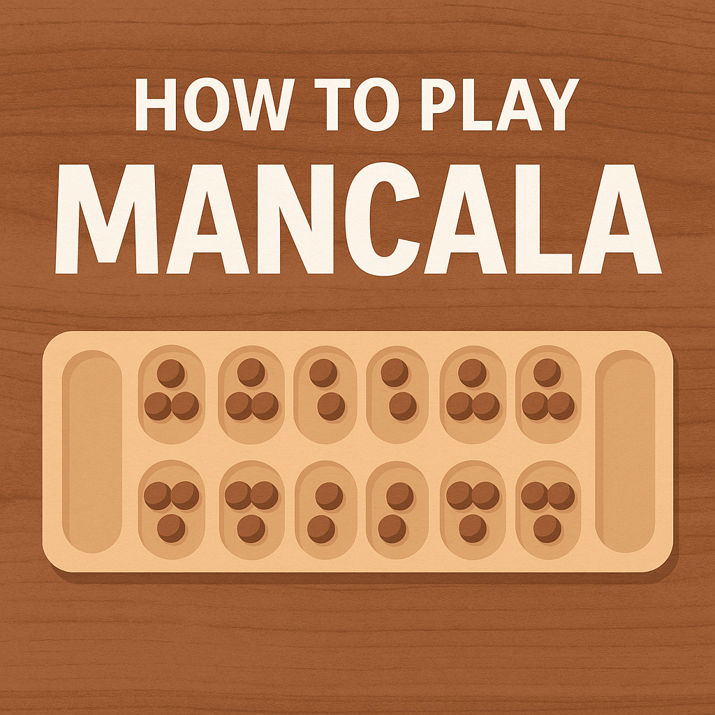 How to play Mancala board game with simple illustrated setup