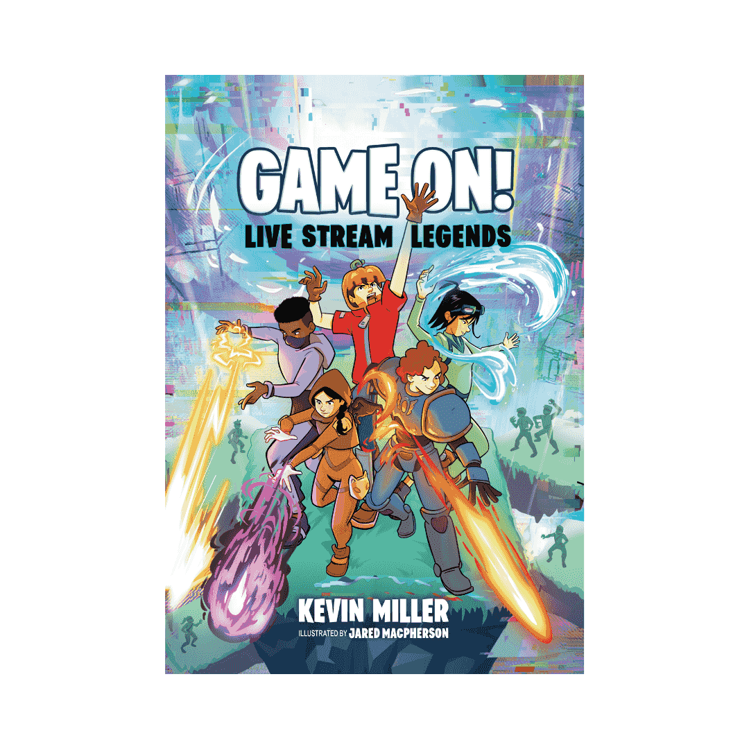 Game On! Live Stream Legends book cover from the Game On! Series for young gamers ages 8-12, featuring animated kids in action-packed gaming scenes.